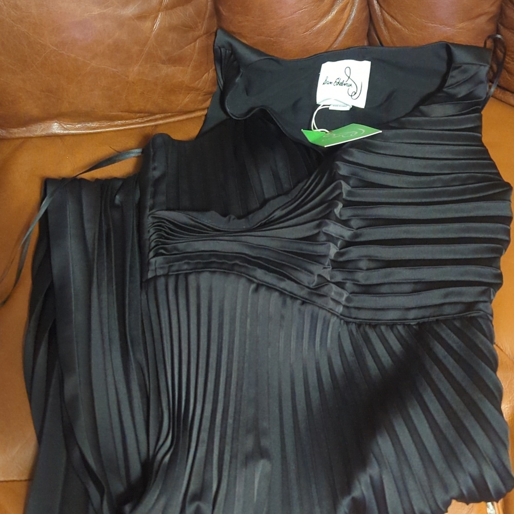 Sam Edelman Pleated Asymmetric Hem Satin Dress - Picture 6 of 12